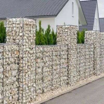 2.7mm Ζυγισμένο Gabion Basket Μέγεθος 2x1x1m 1.5x1x1m με Cell Μέγεθος 8x10cm Woven Gabion Mesh